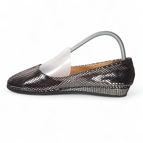French Sole FS/NY Zeppa Metallic Low Wedge Ballet Flats Women's 8.5 Silver - Picture 6 of 11